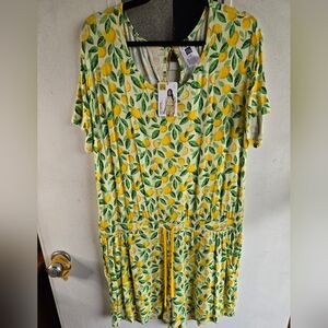 Alex's Lemonade Stand Lemon Print Romper NWT